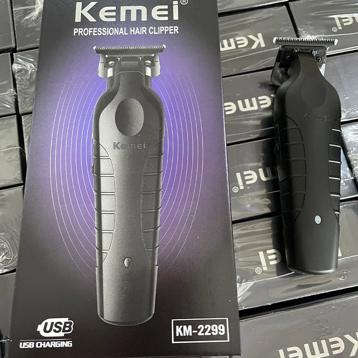Kemei 2299 Barber Cordless Hair Trimmer 0mm Zero Gapped Carving Clipper Detailer macchina da taglio elettrica professionale