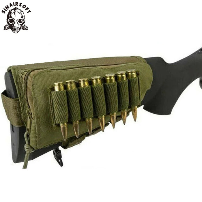 Tattico Muti-funzionale Caccia Cerniera Fucile Buttstock Pack Borsa Guancia Pad Resto Shell Mag Munizioni Pouch Pocket Magazine Bandoliera