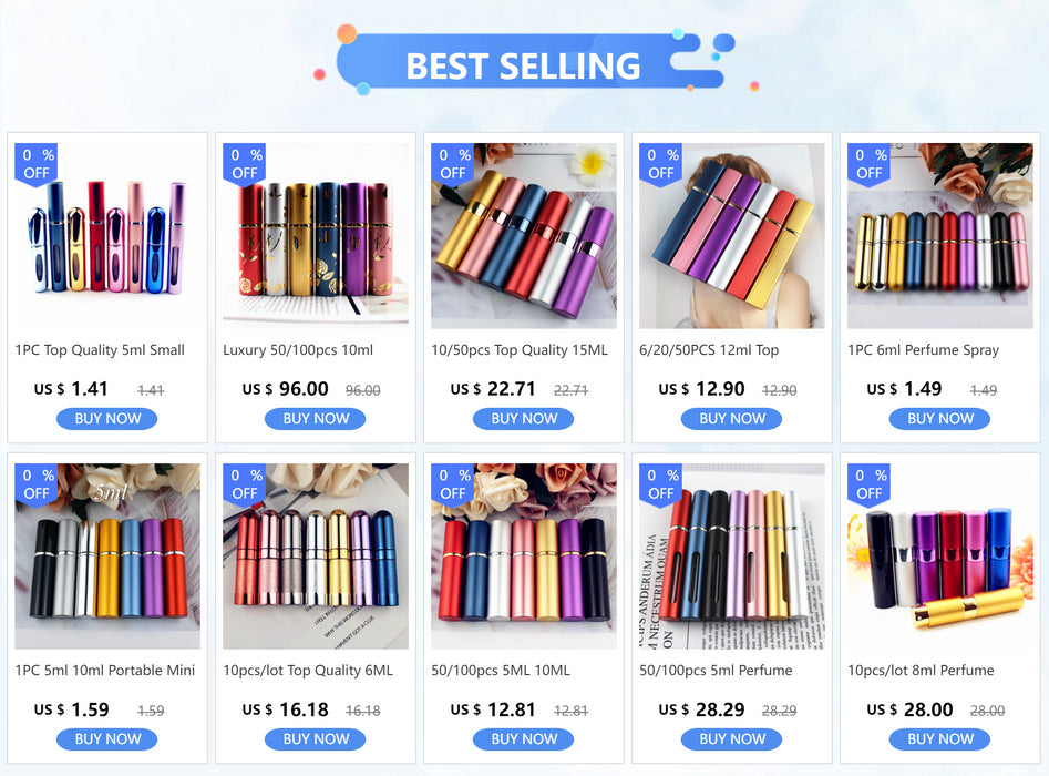 Bottiglia di profumo di vetro di lusso da 10 ml Bottiglie di profumo in metallo Atomizzatore vuoto Flacone spray in vetro Fiale riutilizzabili