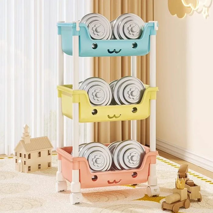 Carrello portaoggetti per giocattoli scaffale per Snack scaffale per bambini organizzatore di stoccaggio accessori per il bagno armadio organizzatore portaoggetti da cucina