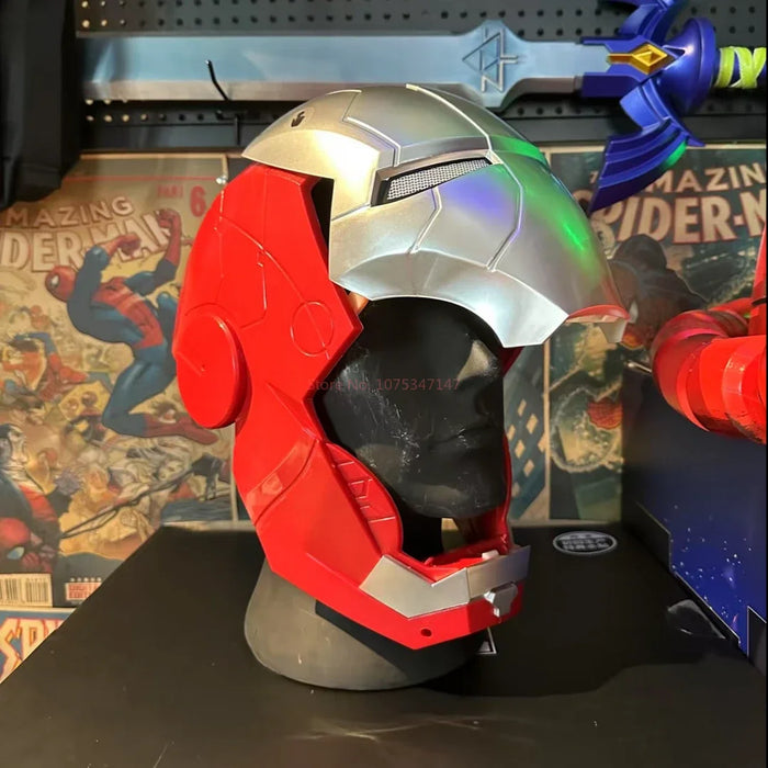2025 New Iron Man Helmet Mk5 Jarvis Helmet Luminous Manual Opening And Closing Wearable Cool Children'S Cosplay Mask Toy Gift