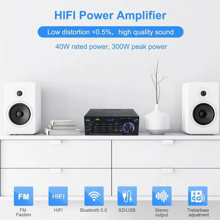 G919H AK45 Bluetooth 5.0 amplificatore Audio 2.0CH amplificatori di potenza Subwoofer amplificatore Audio hi-fi ricevitore amplificatore Stereo FM USB