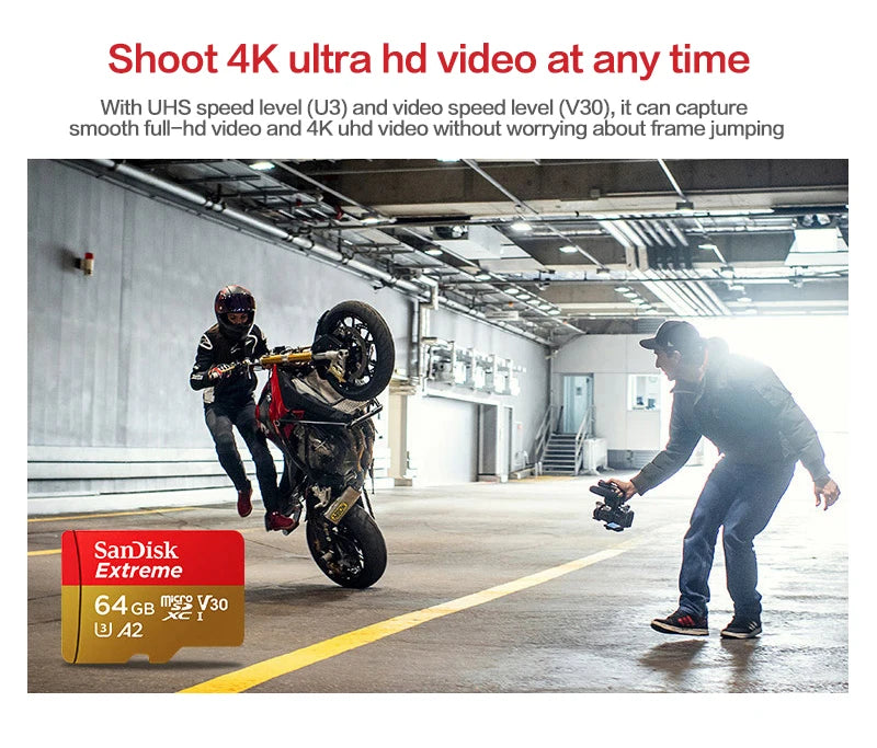 Sandisk Scheda Micro SD Originale Extreme A2 V30 U3 SDXC Flash 32GB 64GB 128GB 256GB Scheda MicroSD 190MB/s Scheda TF per Tablet Telefono