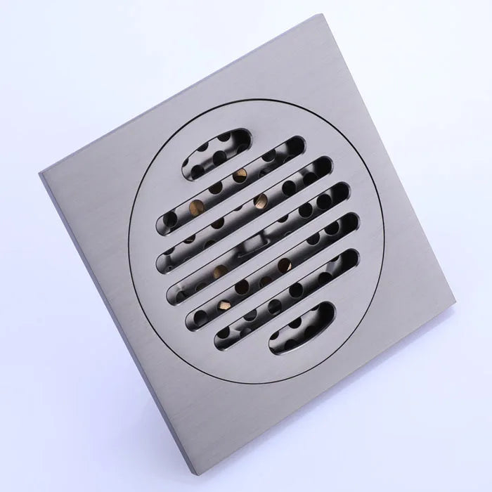 Ottone opaco nero stile quadrato rolse oro Scolapiatti per pavimenti oro Scarico per rifiuti Bagno nichel spazzolato Scarico per doccia DR087