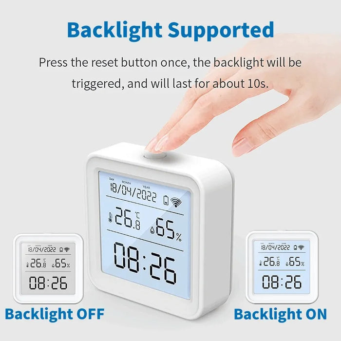 Tuya nuovo sensore di umidità della temperatura WiFi Smart Life retroilluminazione igrometro sensore termometro supporto Alexa Google Home Assistant