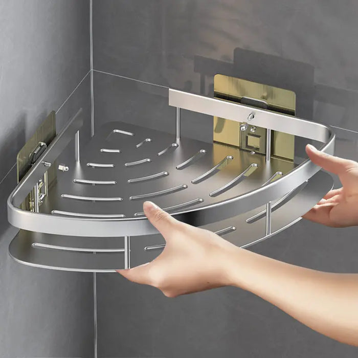 Mensola del bagno organizzatore di stoccaggio della cucina scaffale per Shampoo in lega di alluminio mensola per doccia accessori per il bagno mensola per trapano