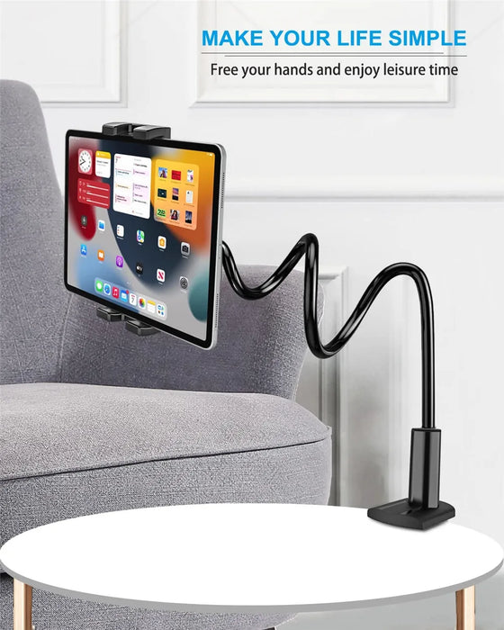 Supporto flessibile per tablet con braccio lungo per scrivania da letto Supporto per tablet per telefono da 5-11 '' per Xiaomi Huawei Samsung Teclast Supporto per linguetta per iPad