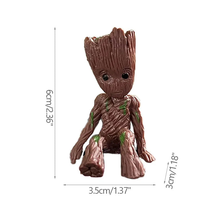 Decorazione della casa Artigianato Modello in miniatura Ufficio Desktop Display Cartoon Groot Figurine Artigianato Decor Albero Uomo Ornamento 5CM