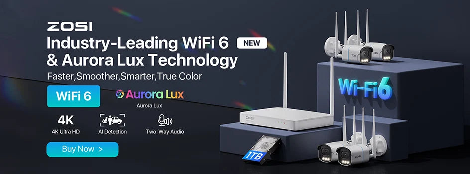 ZOSI 8CH POE Kit di videosorveglianza 4K 8MP 5MP Super HD Telecamere IP esterne AI Starlight Visione notturna Sistema di telecamere di sicurezza CCTV