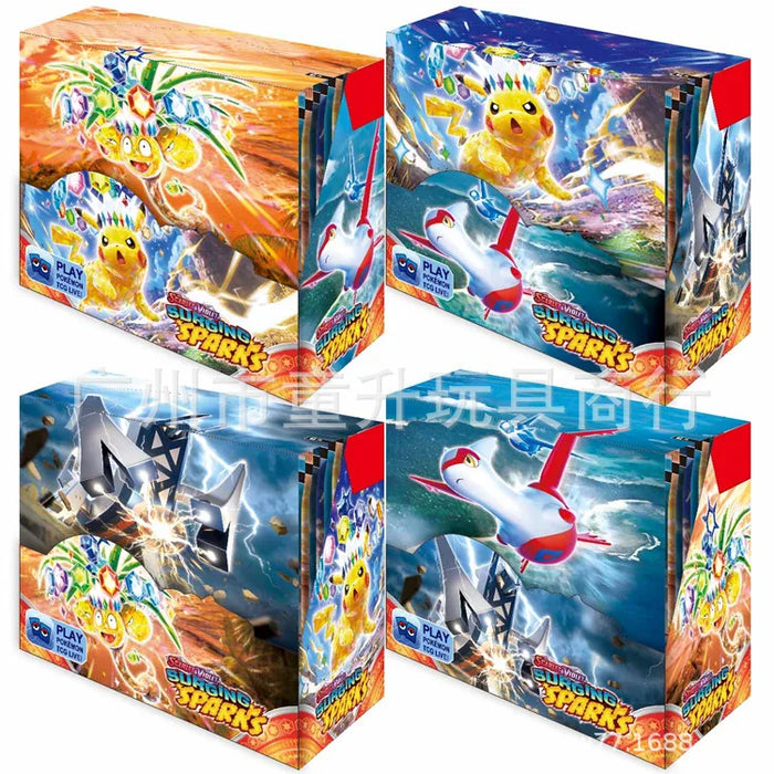 360 pezzi Pokemon Card Evoluzioni prismatiche Flames di ossidiana PALDEAN FATES Surging Sparks Scheda di traduzione di battaglia booster inglese