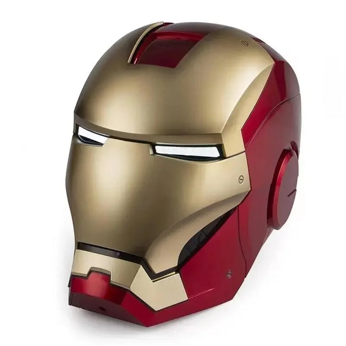 Casco Iron Man MK Jarvis cappa con apertura e chiusura automatica indossabile, cappuccio luminoso deformabile, giocattolo con braccio meccanico