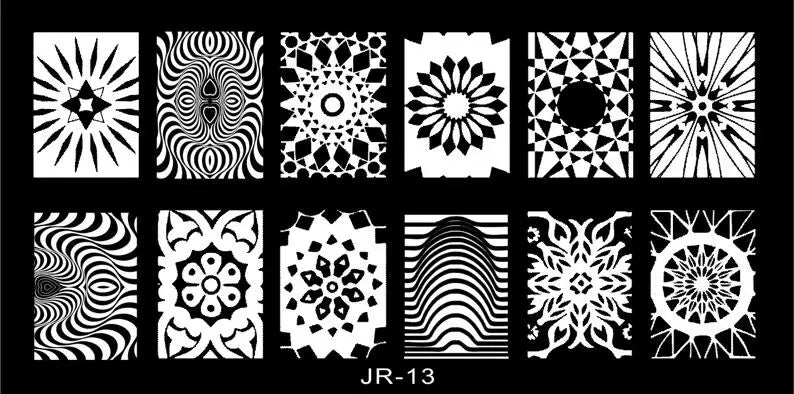1Pc Nail Art Stamp Plate linea geometrica stampa fai da te piastra immagine 6*12CM piastra per timbratura unghie Stencil in lamiera di acciaio inossidabile JR-030
