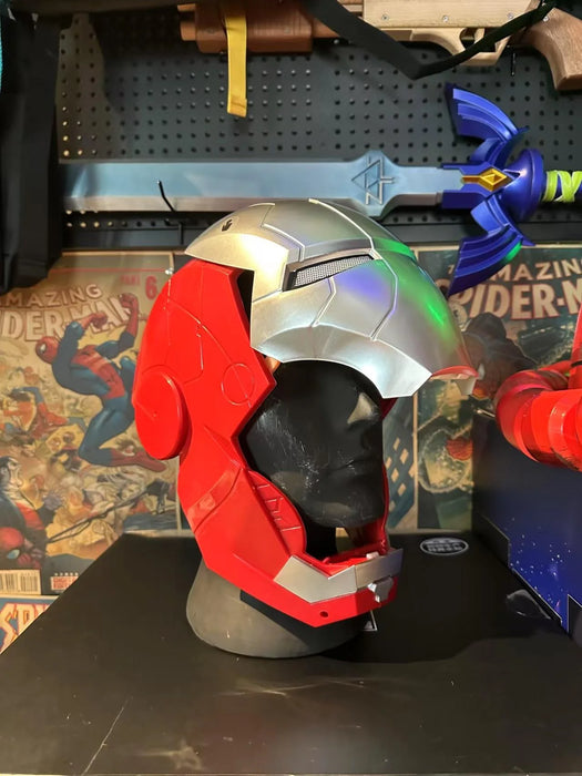 2025 New Iron Man Helmet Mk5 Jarvis Helmet Luminous Manual Opening And Closing Wearable Cool Children'S Cosplay Mask Toy Gift