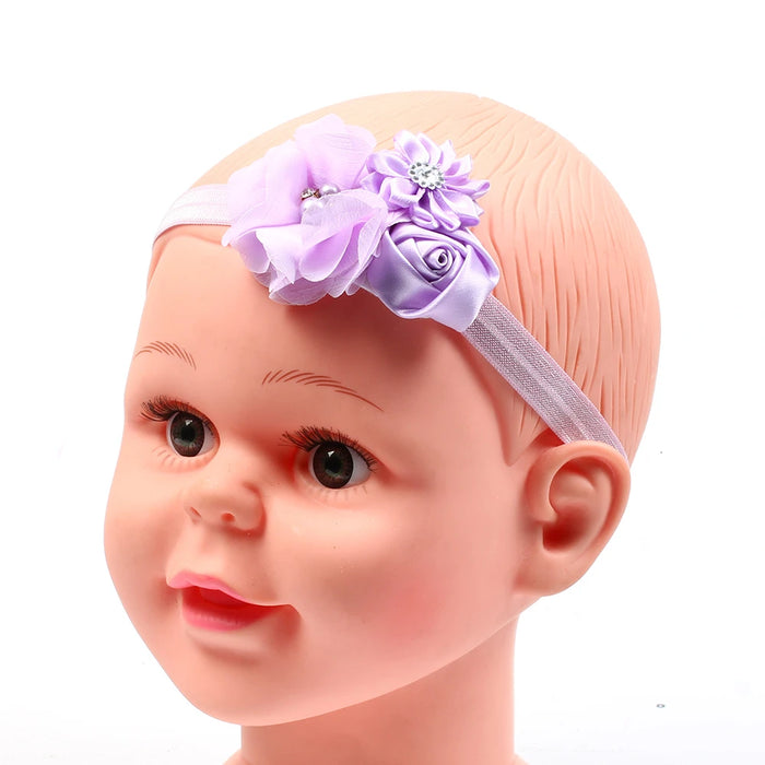 Fascia per capelli per bambina Fiore floreale Neonato Bambini Elastici Fasciatura in gomma Accessorio per capelli Fasce per capelli Turbante Fotografia