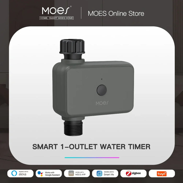 MOES ZigBee Smart Sprinkler Timer per l'acqua con 1 uscita filtro per il ritardo della pioggia Timer di irrigazione programmabile supporto Alexa Google Home