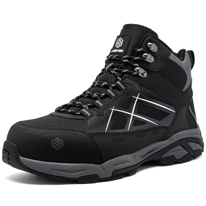 LARNMERN Stivali da lavoro antinfortunistici con punta in acciaio da uomo Scarpe antiscivolo per uomo Stivali protettivi antistatici antiforatura