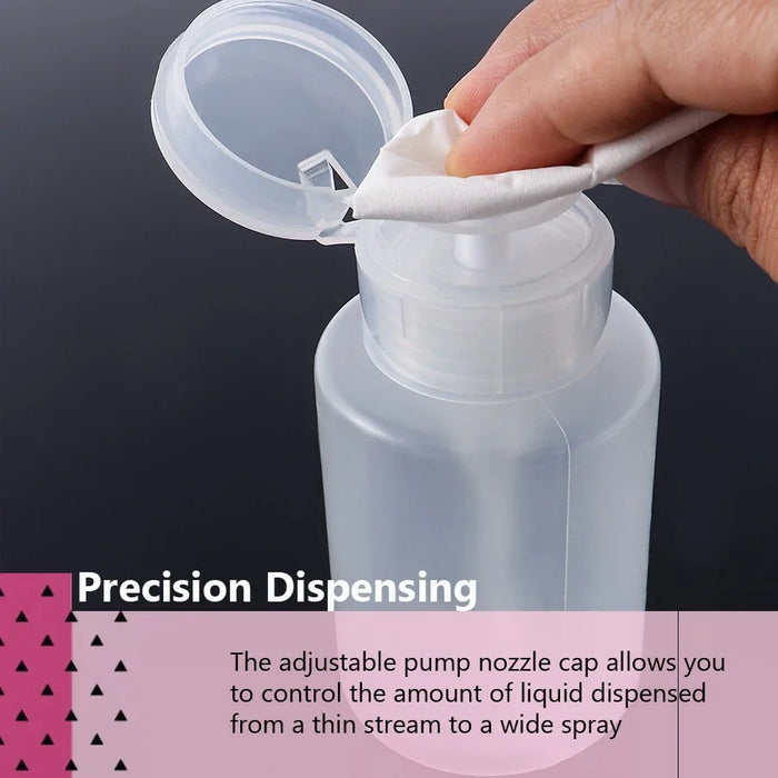 Mini dispenser per nail art da 75 ml, bottiglia vuota, gel acrilico, detergente per rimozione smalto, contenitore per liquidi, piccola pressione