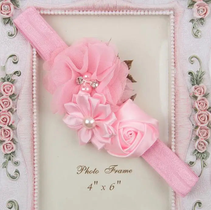 Fascia per capelli per bambina Fiore floreale Neonato Bambini Elastici Fasciatura in gomma Accessorio per capelli Fasce per capelli Turbante Fotografia