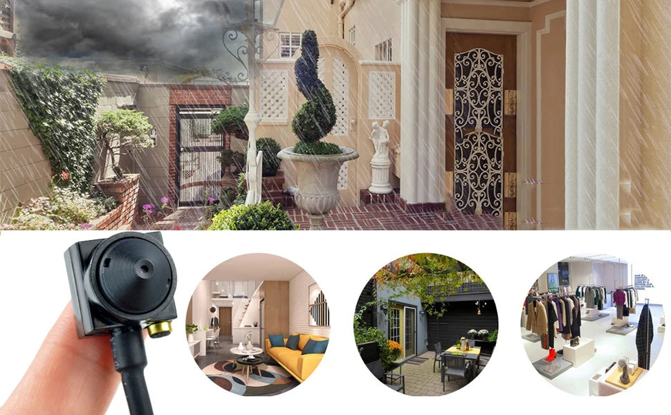 Uvusee CCTV 1/3 CCD 1000TVL Mini telecamera di sorveglianza di sicurezza HD ad angolo più ampio da 3,7 mm con microfono audio
