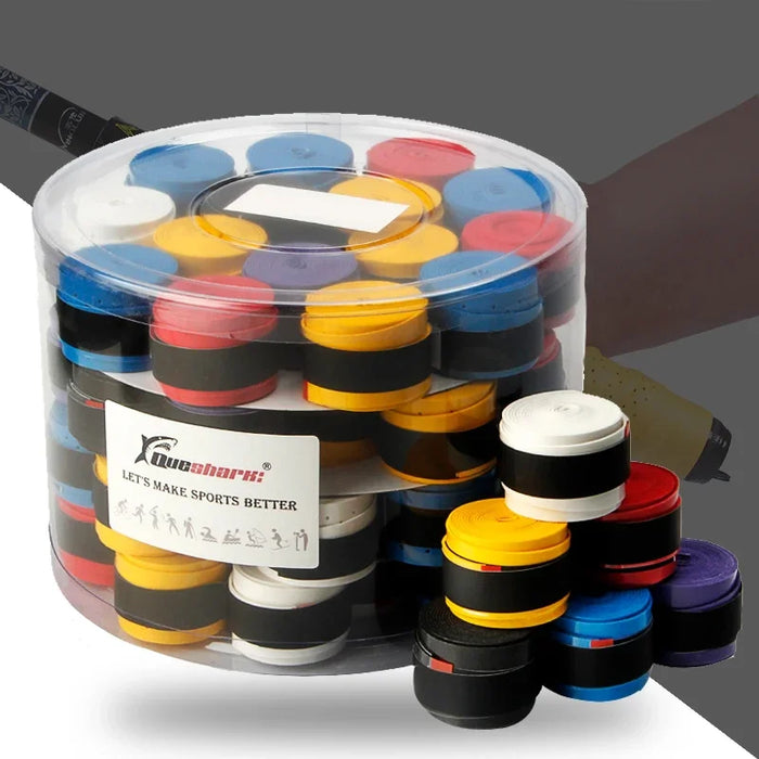 60 pz/lotto Bianco Nero Colorato Rivestito Tennis Overgrips Badminton Grip Racchetta Da Tennis Nastri Canna Da Pesca Fasce 0.6mm 0.7mm