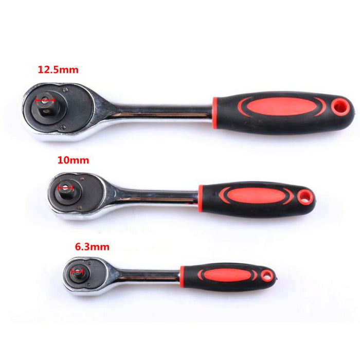 Krachtige 1/4" 3/8" 1/2" Chiave a cricchetto 24 denti per presa a sgancio rapido Chiave a testa quadrata Utensili manuali