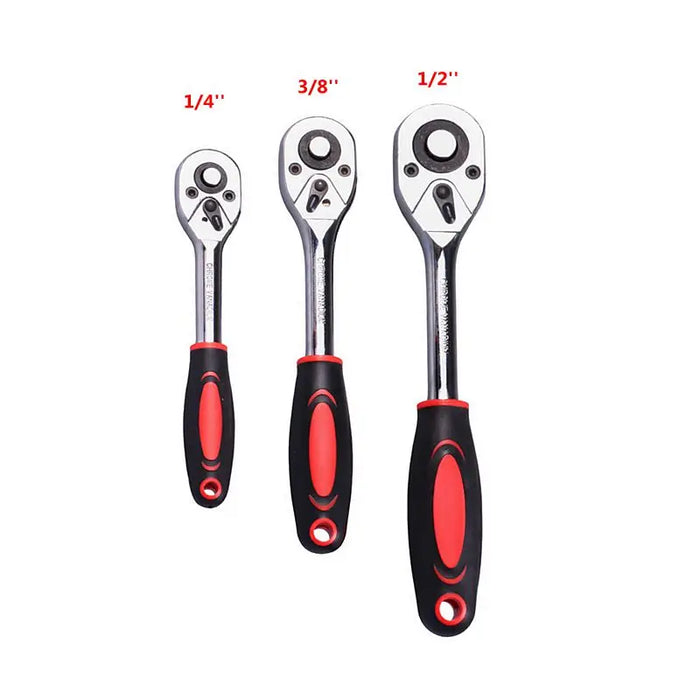 Krachtige 1/4" 3/8" 1/2" Chiave a cricchetto 24 denti per presa a sgancio rapido Chiave a testa quadrata Utensili manuali