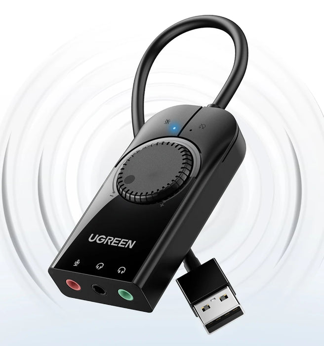 Scheda Audio UGREEN interfaccia Audio USB adattatore Audio per microfono esterno da 3.5mm scheda Audio per PC Laptop PS4 auricolare scheda Audio USB
