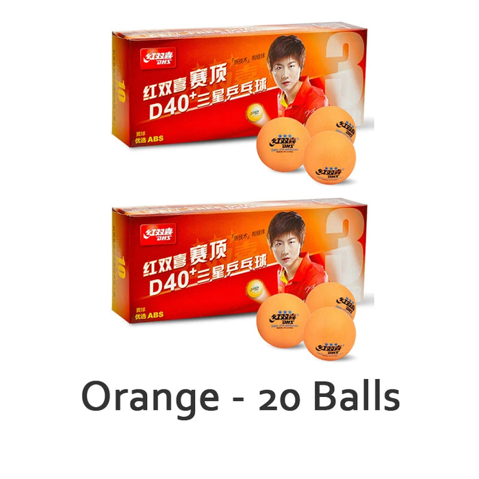 Palline da ping pong DHS 3 Star D40 + Palline da ping pong con cuciture a 3 STELLE Palline da ping pong originali DHS 3 STAR omologate ITTF