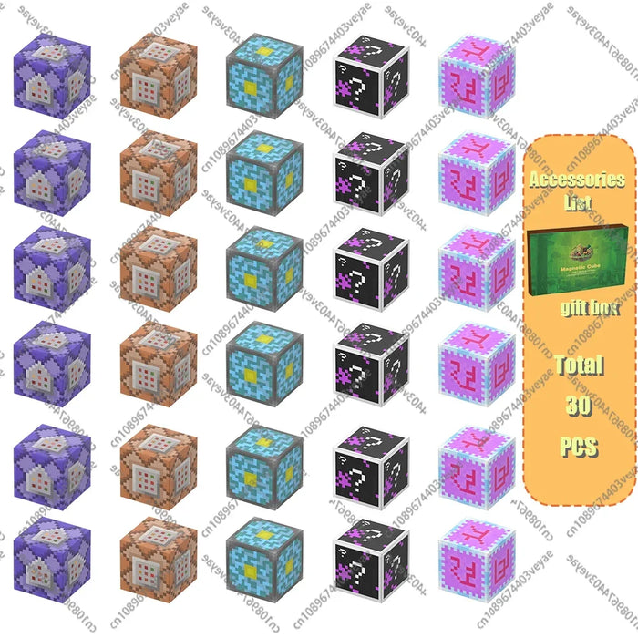 Blocchi magnetici Mine World Set cubo magnetico per ragazzo ragazza bambino età 3+ modello fai da te bambini stelo stelo giocattolo sensoriale regalo