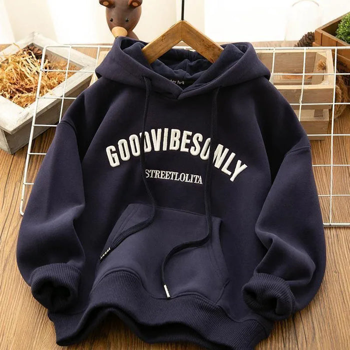 Autunno inverno addensare caldo donna felpa con cappuccio moda lettera stampa più felpe in velluto Harajuku tasche tutto-fiammifero pullover con cappuccio