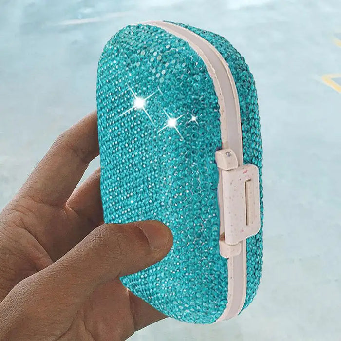 1PC Pill Organizer con 175 etichette medicinali 8 scomparti Travel Essentials portapillole Mini Organizer per farmaci con strass