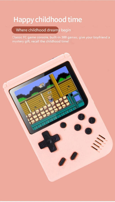 Mini Console portatile per videogiochi portatile retrò 8 Bit 3.0 pollici LCD a colori per bambini lettore di giochi a colori costruito in 500 giochi