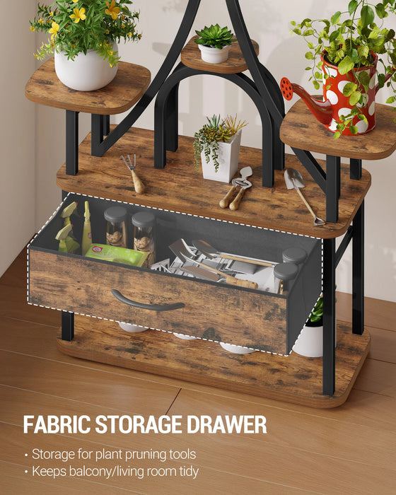 Supporto per Piante con Luce di Crescita, Espositore a 9 Livelli con 4 Luci LED R-G, Colore e Temporizzazione Regolabili, Ideale per Balcone