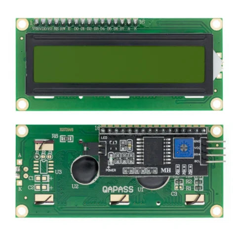 Modulo display LCD1602 I2C Schermo blu verde 5V PCF8574 Adattatore IIC Llate per Arduino