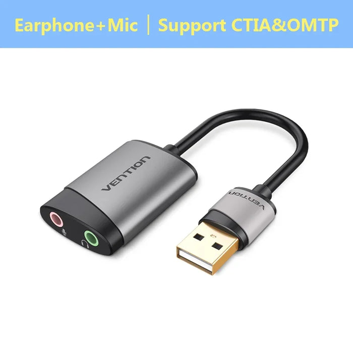 Vention scheda Audio esterna USB adattatore Audio da USB a 3.5mm microfono da USB a auricolare per Macbook Computer portatile scheda Audio PS4