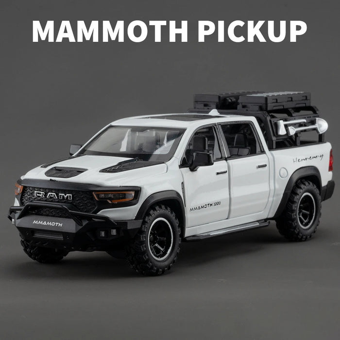 1:32 Dodge RAM 1000 TRX Mammoth Picku Modello di auto in lega Suono e luce Tirare indietro Giocattolo per bambini da collezione Regalo di compleanno