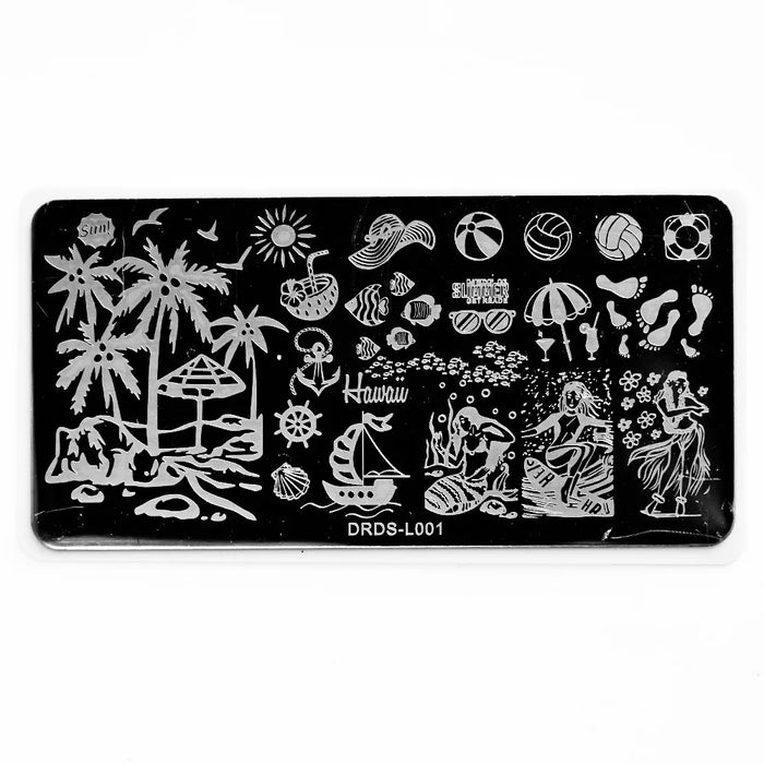 1Pc Nail Art Stamp Plate linea geometrica stampa fai da te piastra immagine 6*12CM piastra per timbratura unghie Stencil in lamiera di acciaio inossidabile JR-030