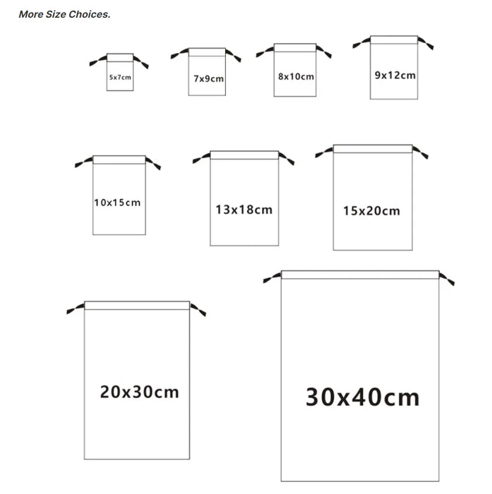 Piccoli sacchetti regalo in cotone bianco 5x7 cm 8x10 cm 9x12 cm Sacco bomboniera per caramelle per feste Borsa personalizzata con coulisse in mussola Custodia con logo per gioielli