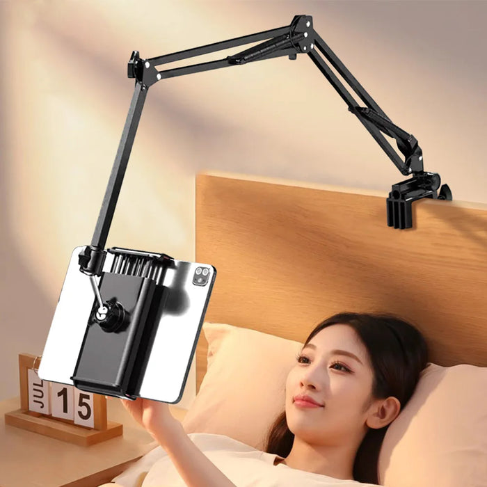Supporto per Tablet per letto con braccio in metallo da 90cm supporto per Tablet da letto rotante a 360 ° per supporto per iPad staffa per Tablet da 4.5 ~ 11 pollici