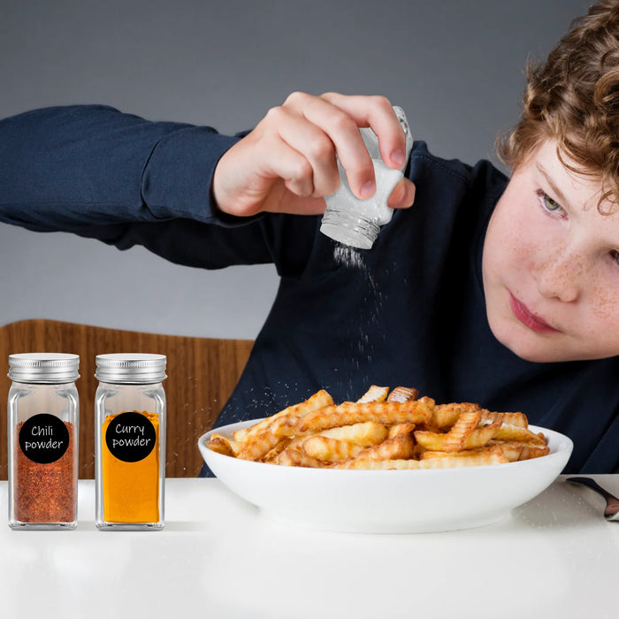 12 pz Bottiglia di Condimento Barattolo di Spezie di Plastica Trasparente Spezie Pepe Bottiglia di Conservazione del Sale Contenitore con Imbuto Gadget Da Cucina Strumento