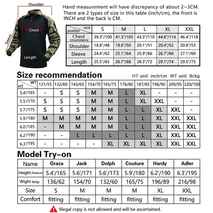 IDOGEAR G3 camicia abbigliamento da caccia Combattimento Gen3 Camicia Tattica 3101