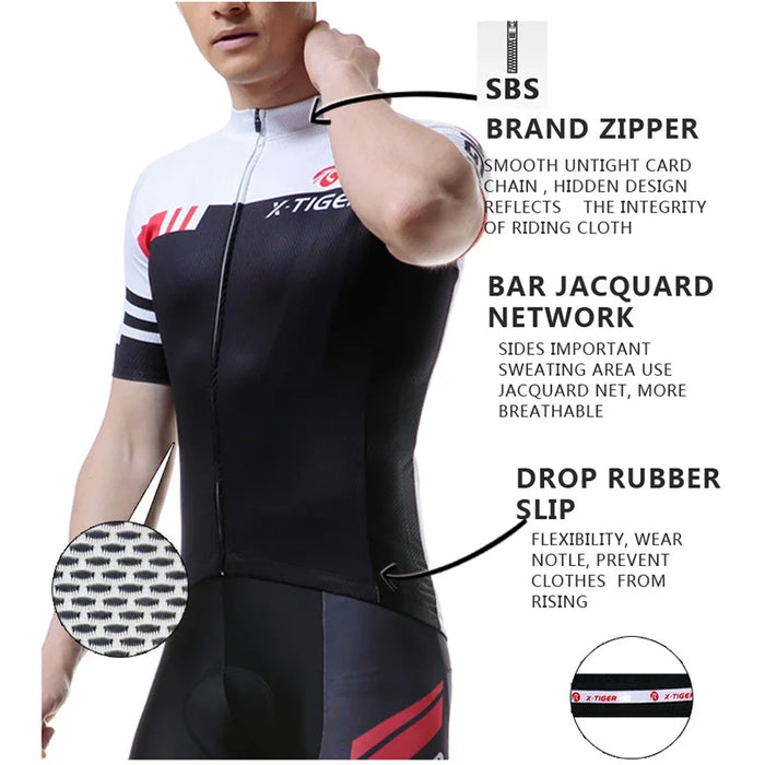 X-tiger Set da ciclismo Uniforme da bici Maglia da ciclismo estiva Set Maglie da bicicletta da strada Abbigliamento da bicicletta MTB Abbigliamento da ciclismo traspirante