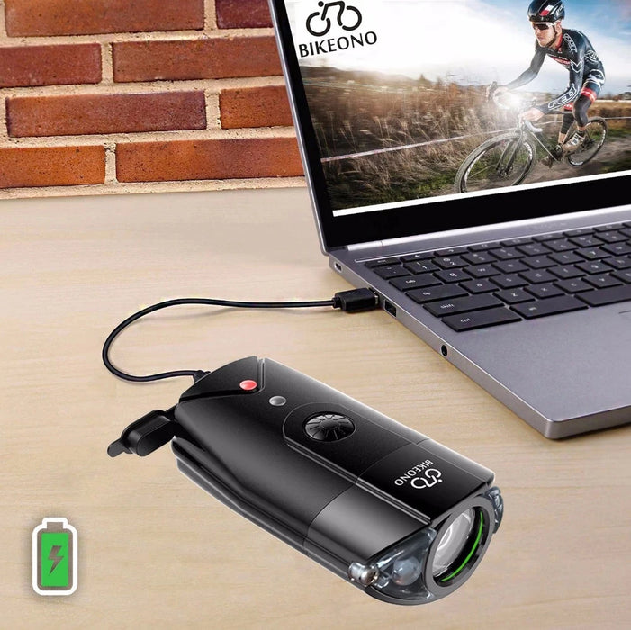 BIKEONO Luce per bicicletta Accessori per bici Faro Fanale posteriore a LED Torcia ricaricabile USB Lanterna da ciclismo MTB per lampada da bicicletta