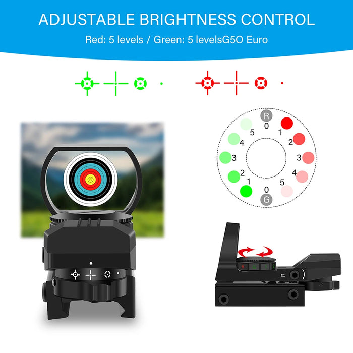Hot 20mm Rail Cannocchiale da puntamento Ottiche da caccia Olografico Red Dot Sight Reflex 4 Reticolo Scope Collimatore Sight