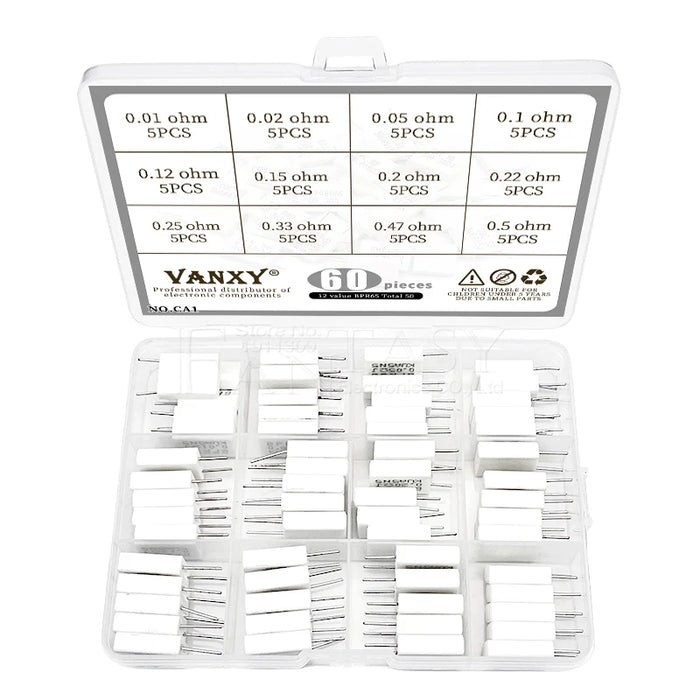 10pcs BPR56 5W 0.001 0.1 0.15 0.22 0.25 0.33 0.5 ohm Non-induttiva Resistenza di Cemento Ceramico 0.1R 0.15R 0.22R 0.25R 0.33R 0.5R