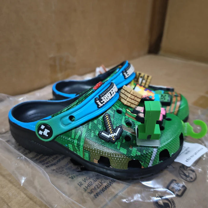 Nuovo My World Anime Gioco Bambini Adulti 3d Scarpe da spiaggia per la casa Pantofole estive Sandali con foro Pantofole Sandali Eva per regalo per bambini