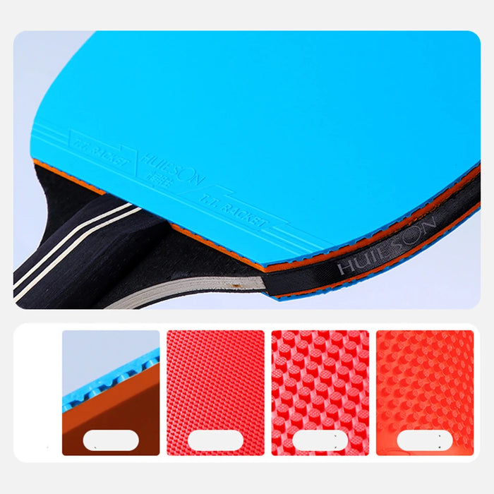 Forte rotazione della racchetta da ping pong con controllo a 7 strati, mazza in legno FL, manico lungo, accessori colorati per racchette da ping pong