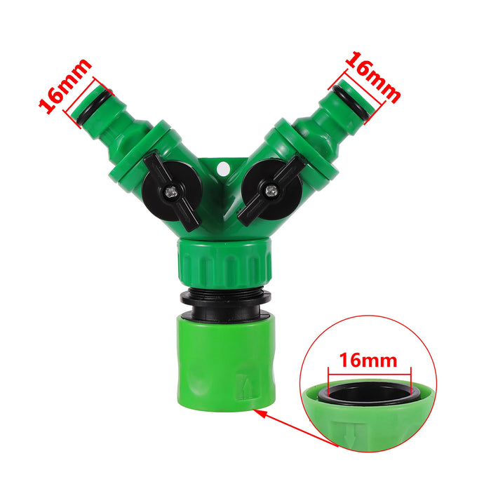 Valvola shunt tipo Y Sistema di irrigazione da giardino Splitter acqua Connettore rapido a forma di Y a 2 vie Adattatore per rubinetto dell'acqua Regolatore dell'acqua