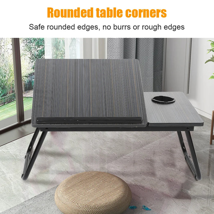 Scrivania pieghevole Tavolo per laptop per letto e divano Scrivania per laptop Regolazione dell'altezza a 5 livelli con portabicchieri Tavolo multifunzione