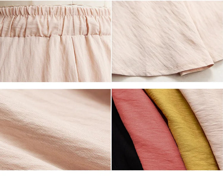 Pantaloncini estivi a gamba larga pantaloni Casual da donna a vita alta larghi M-6XL